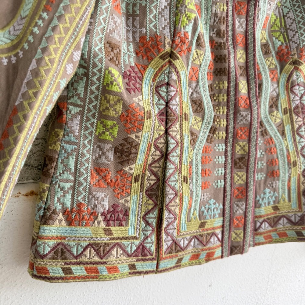 Coldwater Creek Embroidered Jacket Boho Aztec Bohemian Southwestern Blazer 12 - Picture 4 of 12